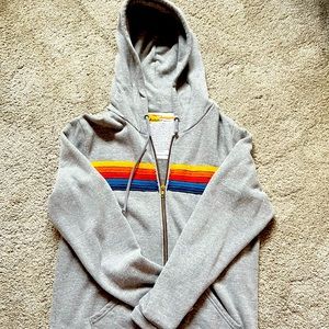 Aviator Nation 5 Stripe Front Zip Hoodie, Size Large. Barely worn. Like new!!